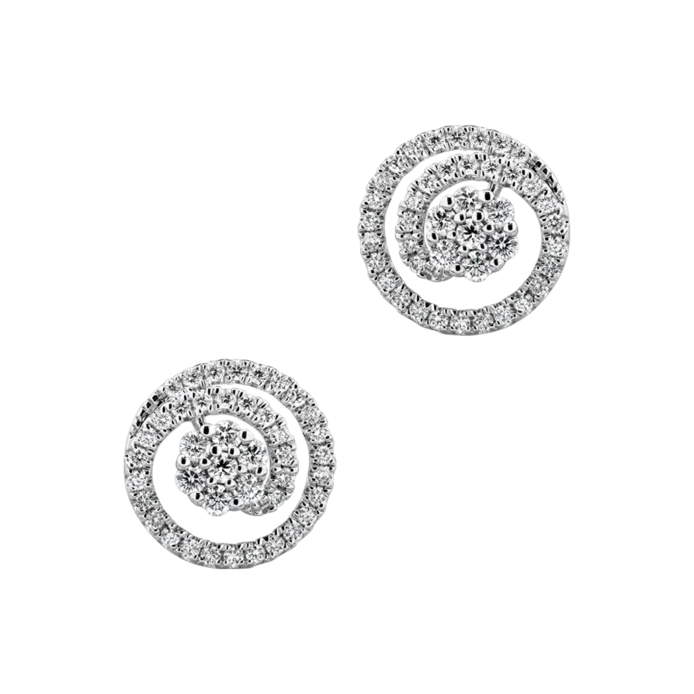 Cercei din aur alb cu diamante de 0.39ct - imagine 2