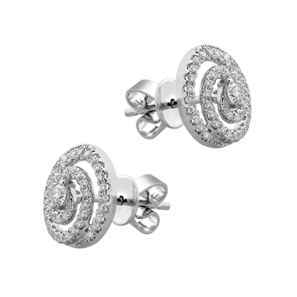 Cercei din aur alb cu diamante de 0.39ct