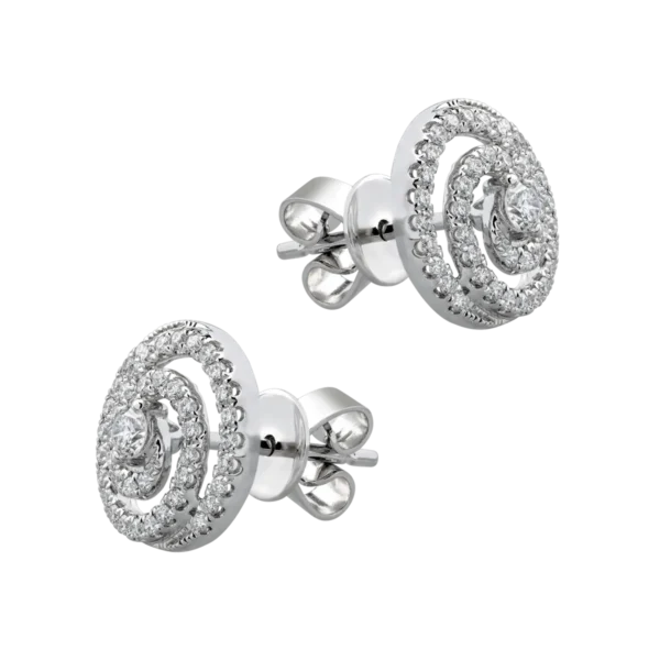 Cercei din aur alb cu diamante de 0.39ct