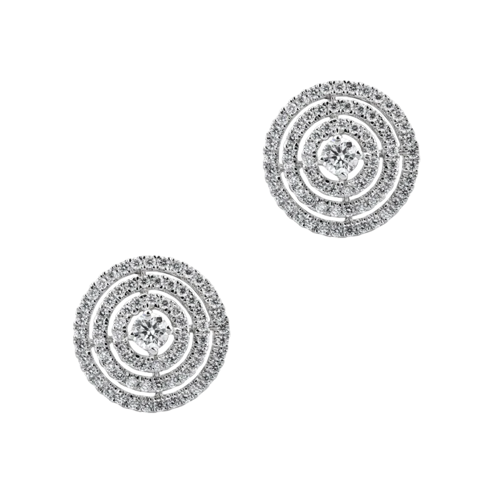 Cercei din aur alb cu diamante de 0.54ct - imagine 2