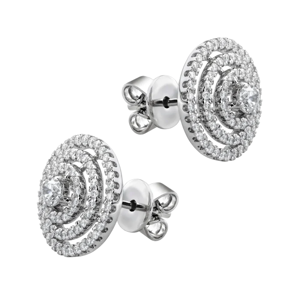 Cercei din aur alb cu diamante de 0.54ct