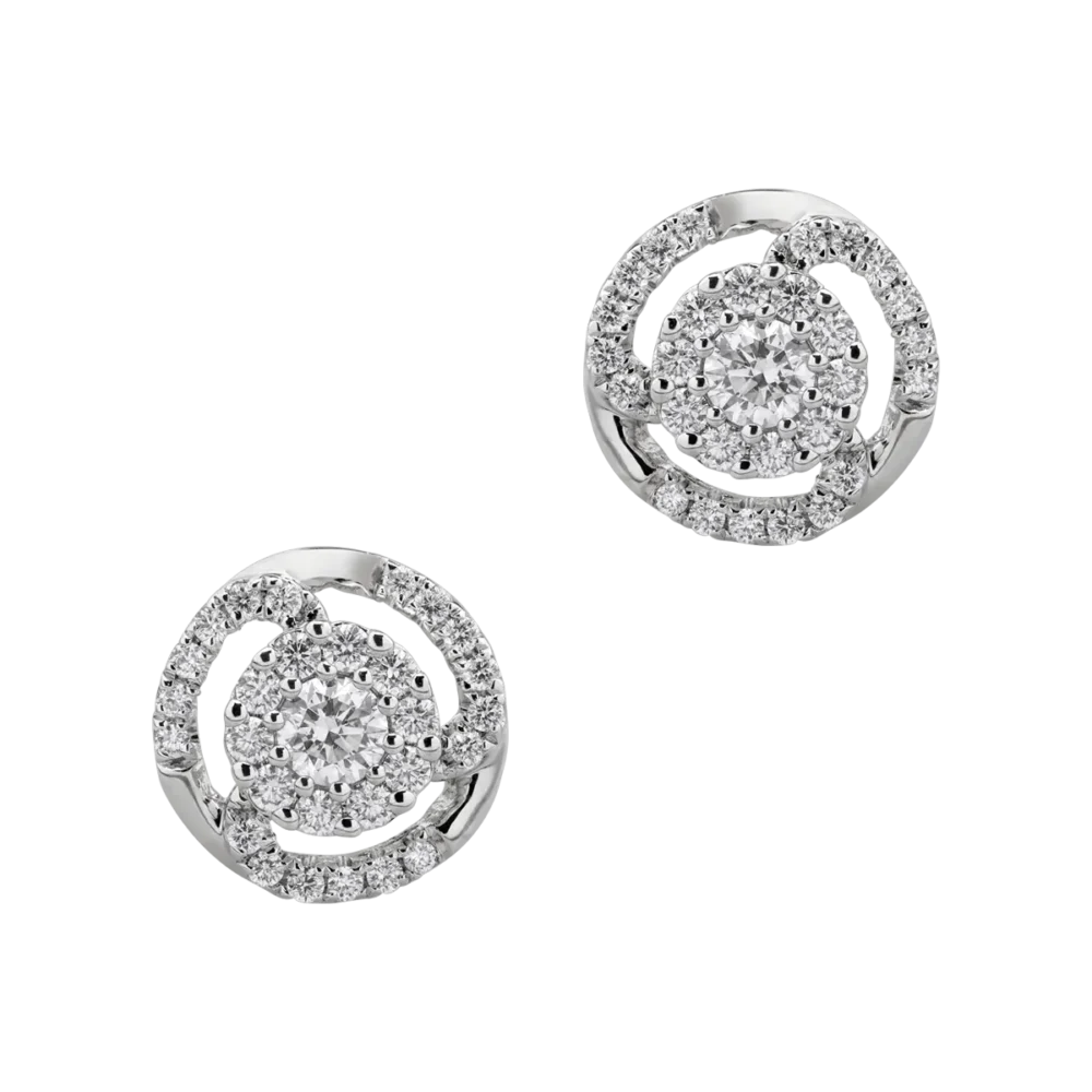 Cercei din aur alb cu diamante de 0.5ct - imagine 2