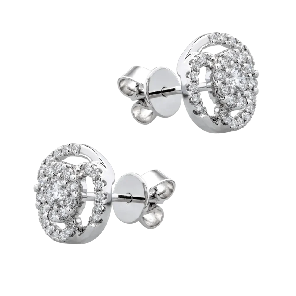 Cercei din aur alb cu diamante de 0.5ct