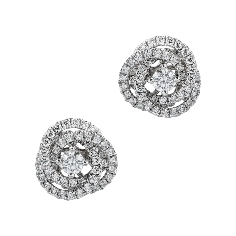 Cercei din aur alb cu diamante de 0.63ct - imagine 2