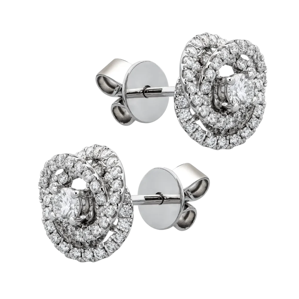 Cercei din aur alb cu diamante de 0.63ct