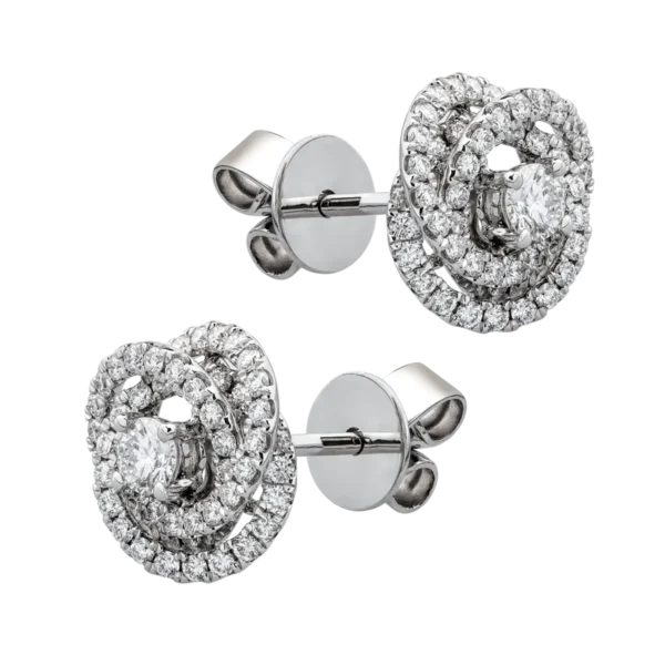 Cercei din aur alb cu diamante de 0.63ct