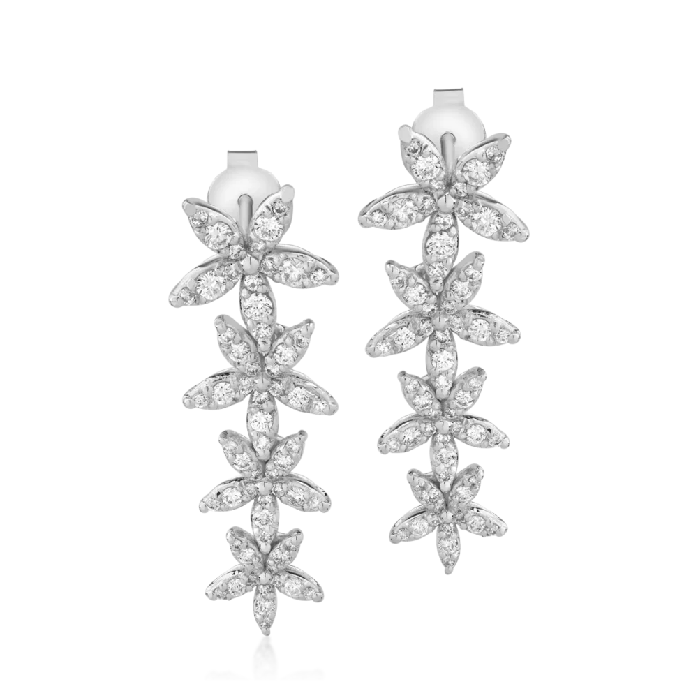 Cercei din aur alb cu diamante de 1.11ct - imagine 2