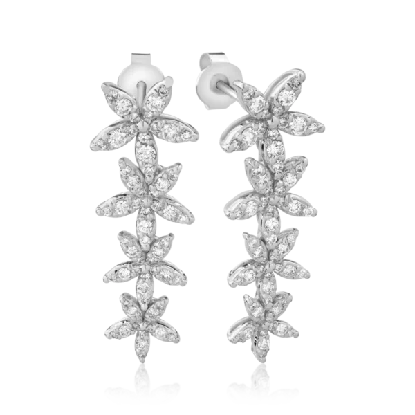 Cercei din aur alb cu diamante de 1.11ct