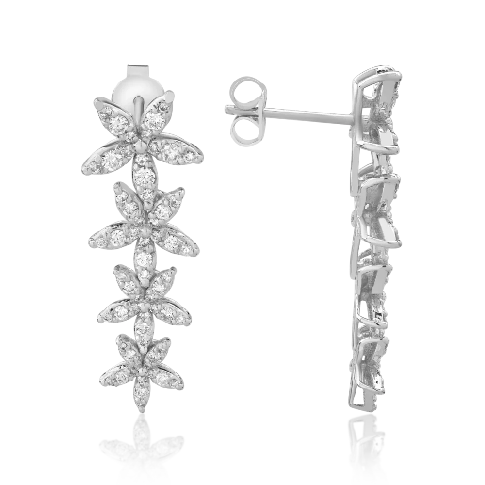 Cercei din aur alb cu diamante de 1.11ct - imagine 3