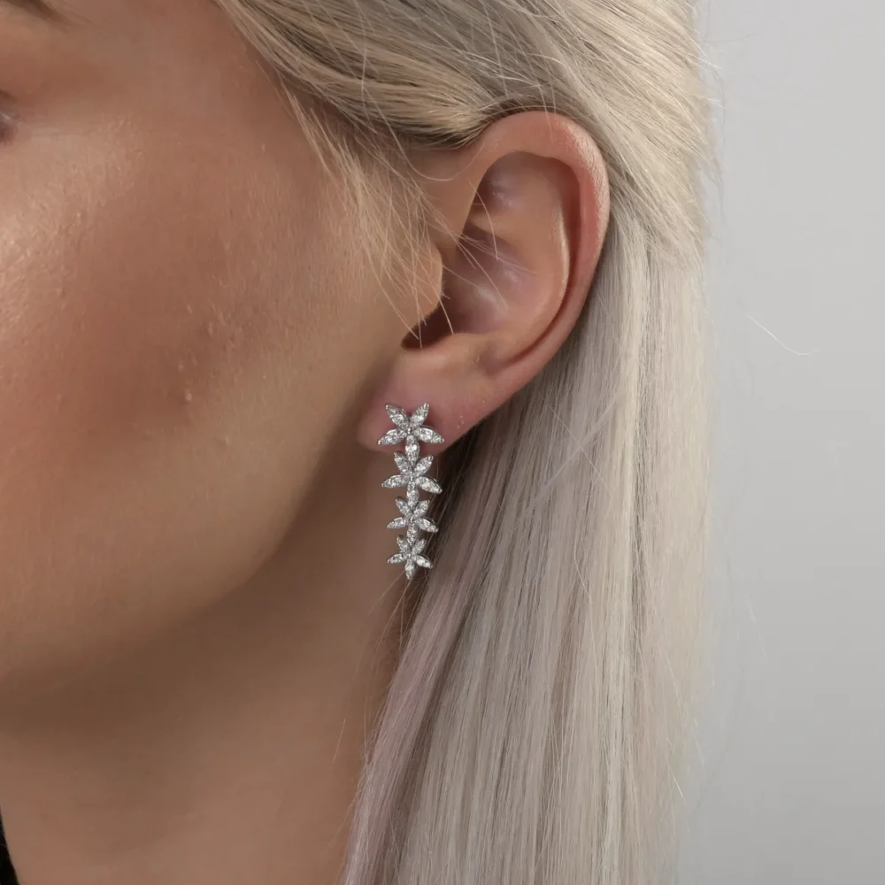 Cercei din aur alb cu diamante de 1.11ct - imagine 4