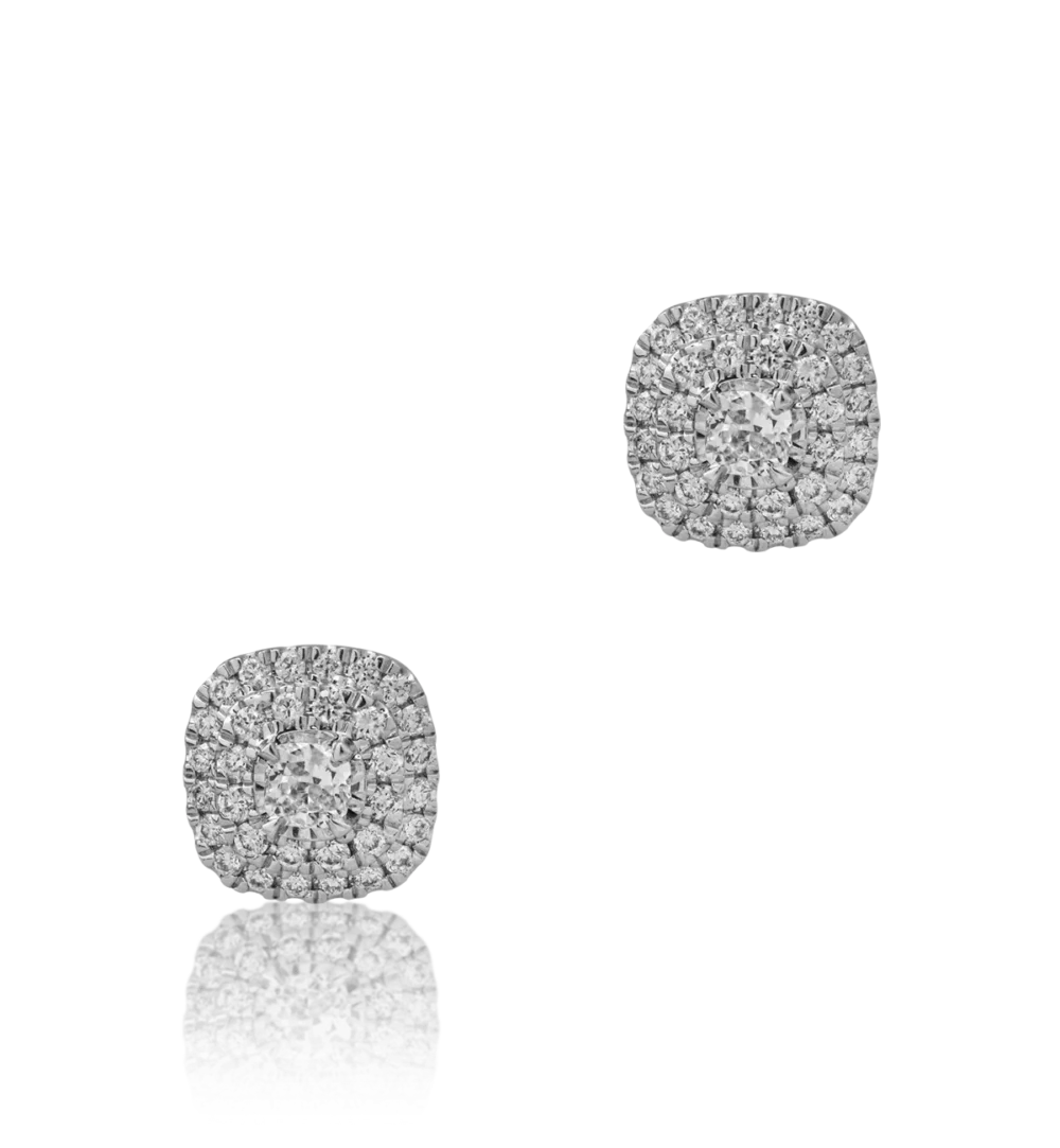 Cercei din aur alb cu diamante de 0.33ct - imagine 2