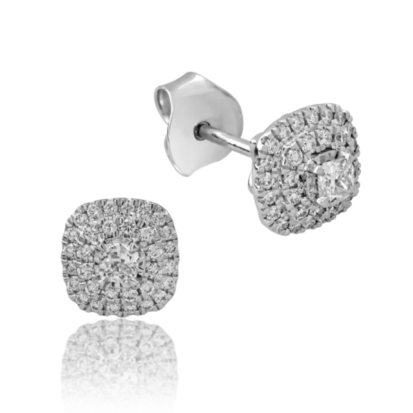 Cercei din aur alb cu diamante de 0.33ct