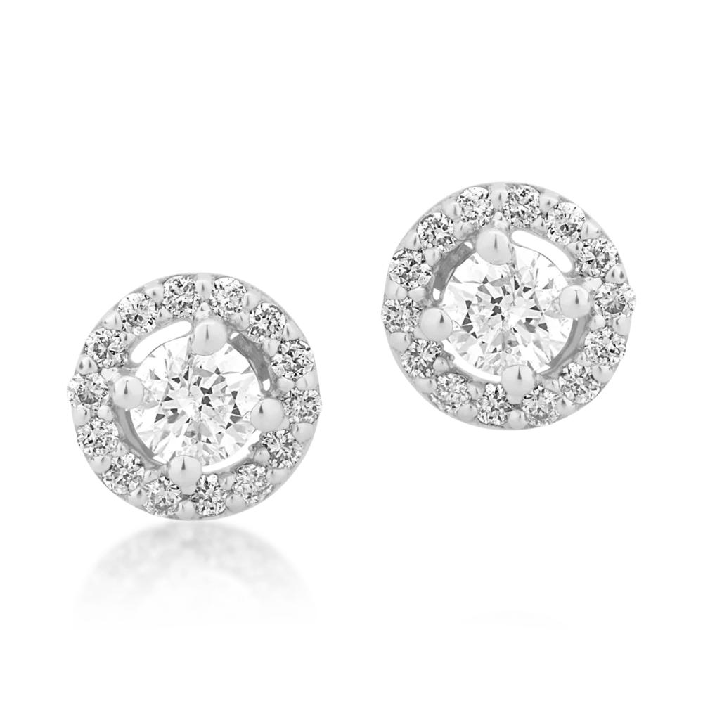 Cercei din aur alb cu diamante de 0.342ct - imagine 2