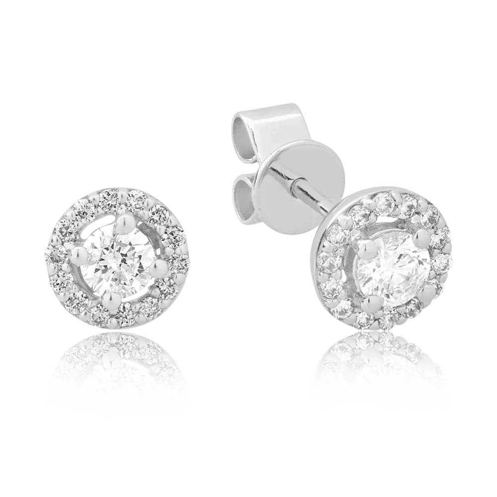 Cercei din aur alb cu diamante de 0.342ct