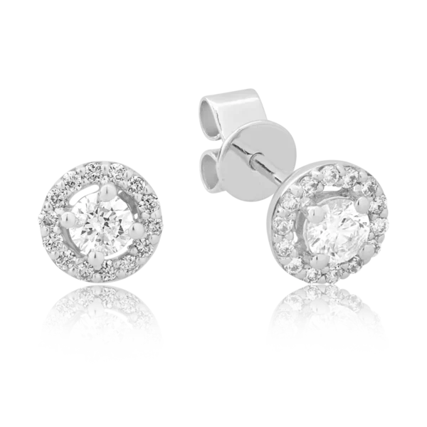 Cercei din aur alb cu diamante de 0.342ct