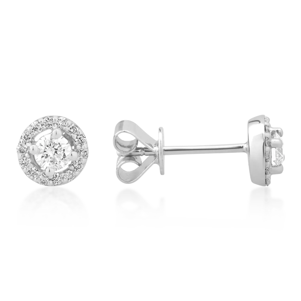 Cercei din aur alb cu diamante de 0.342ct - imagine 3