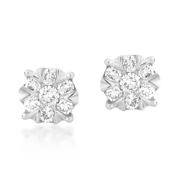 Cercei din aur alb cu diamante de 0.34ct