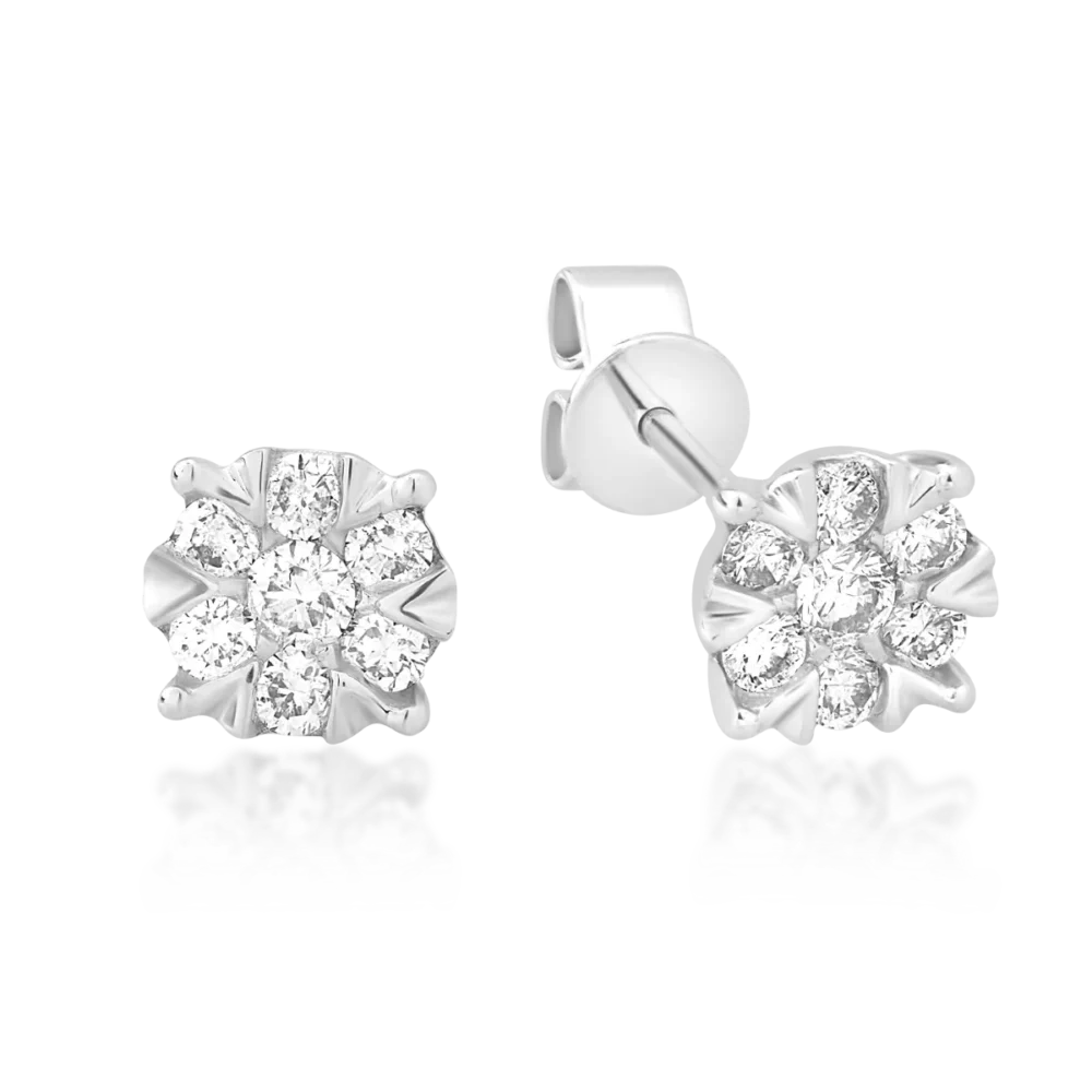 Cercei din aur alb cu diamante de 0.34ct - imagine 2