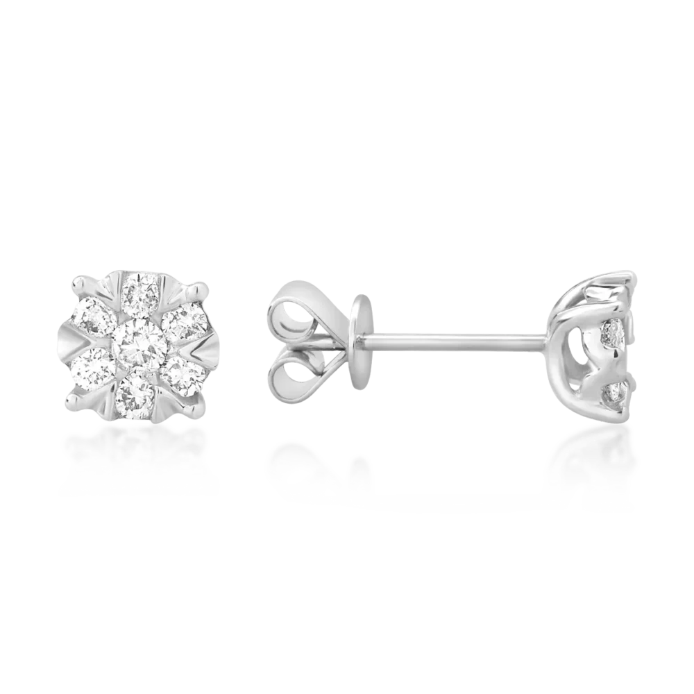 Cercei din aur alb cu diamante de 0.34ct - imagine 3