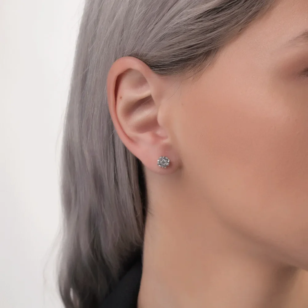 Cercei din aur alb cu diamante de 0.34ct - imagine 4