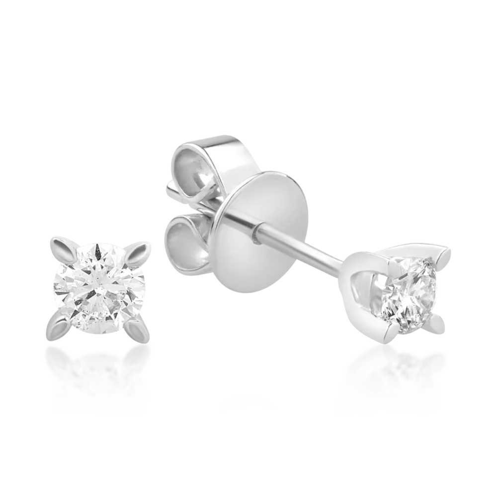 Cercei din aur alb cu diamante de 0.3ct