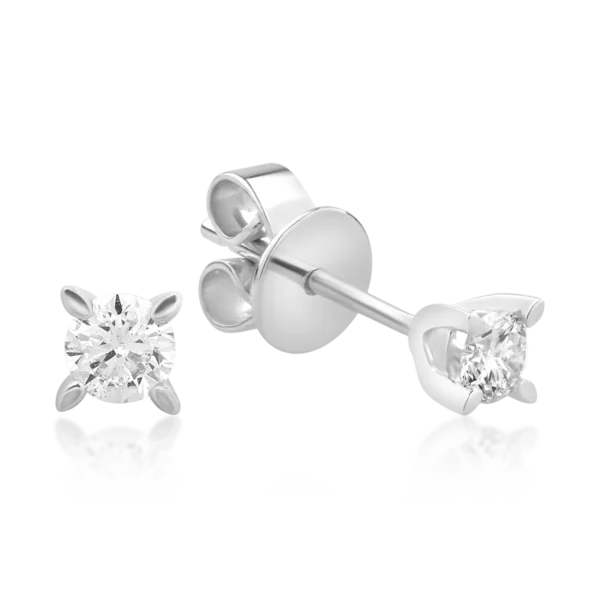 Cercei din aur alb cu diamante de 0.3ct