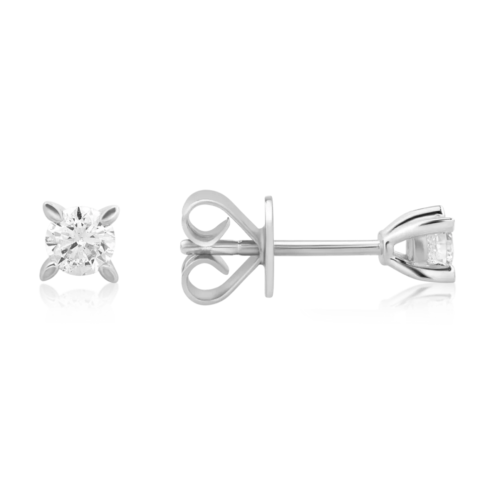 Cercei din aur alb cu diamante de 0.3ct - imagine 3