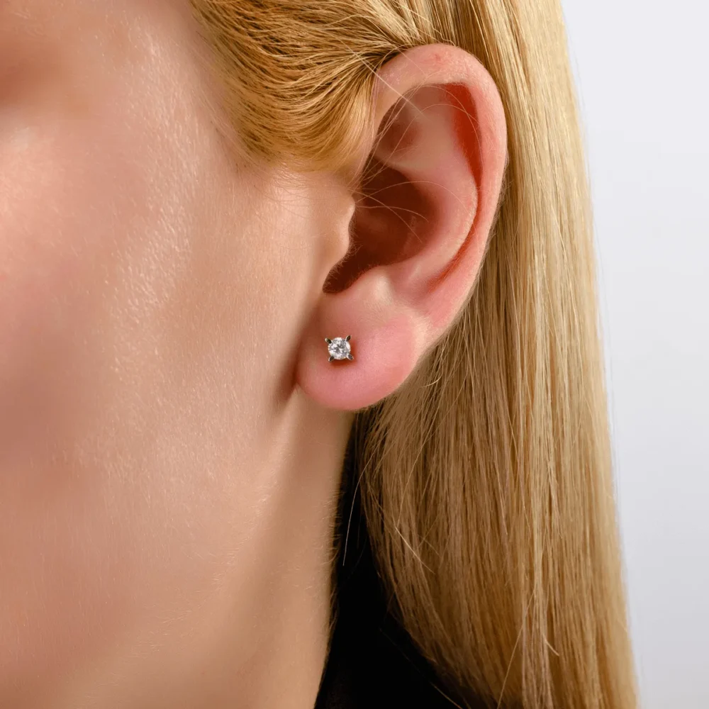 Cercei din aur alb cu diamante de 0.3ct - imagine 4