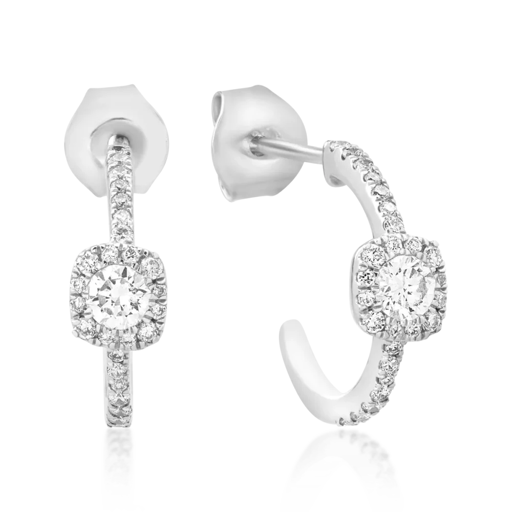 Cercei din aur alb cu diamante de 0.41ct
