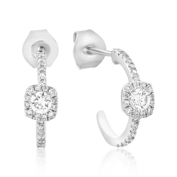 Cercei din aur alb cu diamante de 0.41ct