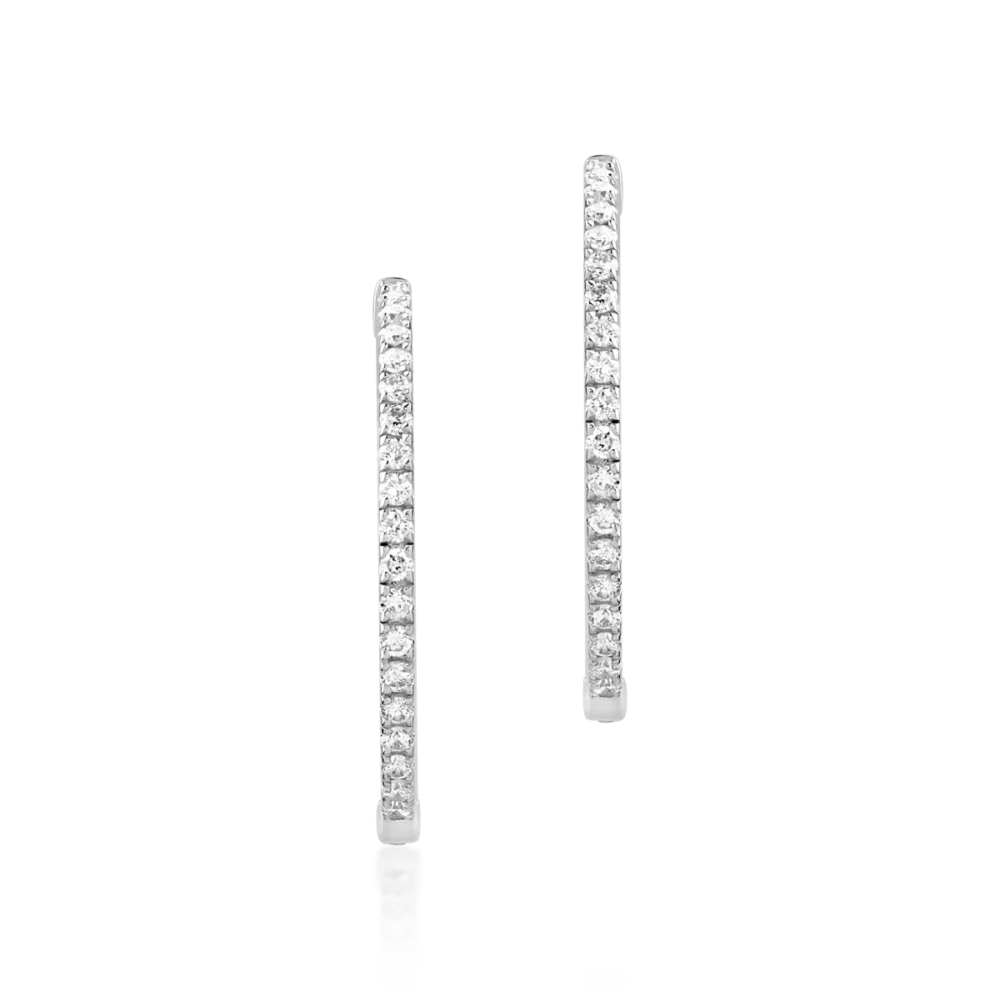 Cercei din aur alb cu diamante de 0.5ct - imagine 2