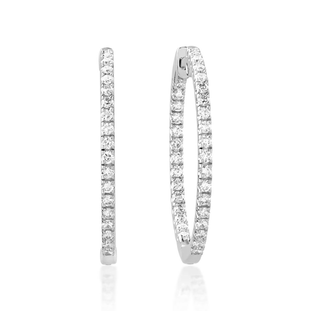 Cercei din aur alb cu diamante de 0.5ct