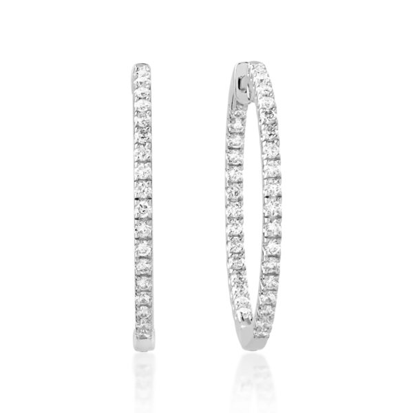 Cercei din aur alb cu diamante de 0.5ct