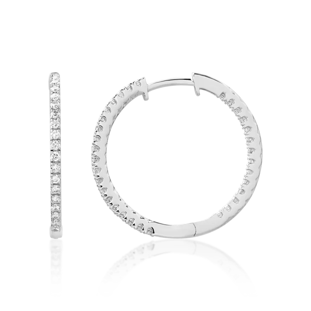 Cercei din aur alb cu diamante de 0.5ct - imagine 3