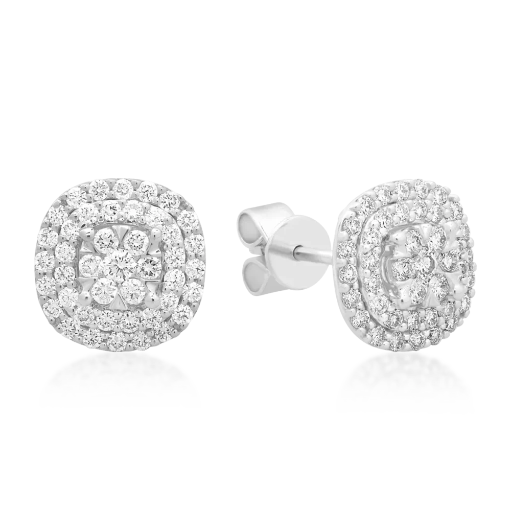 Cercei din aur alb cu diamante de 0.5ct