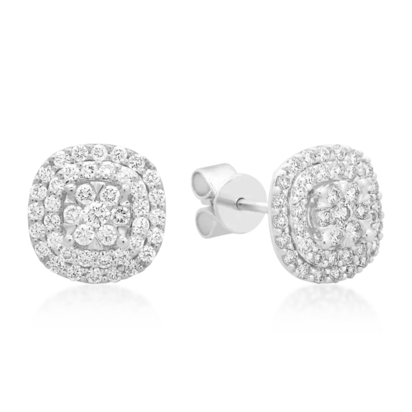 Cercei din aur alb cu diamante de 0.5ct