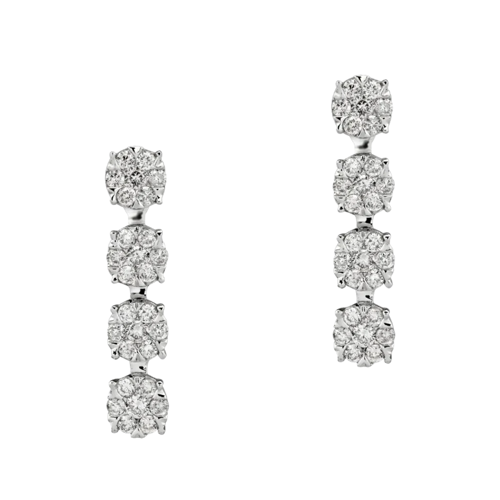 Cercei din aur alb cu diamante de 0.5ct - imagine 2