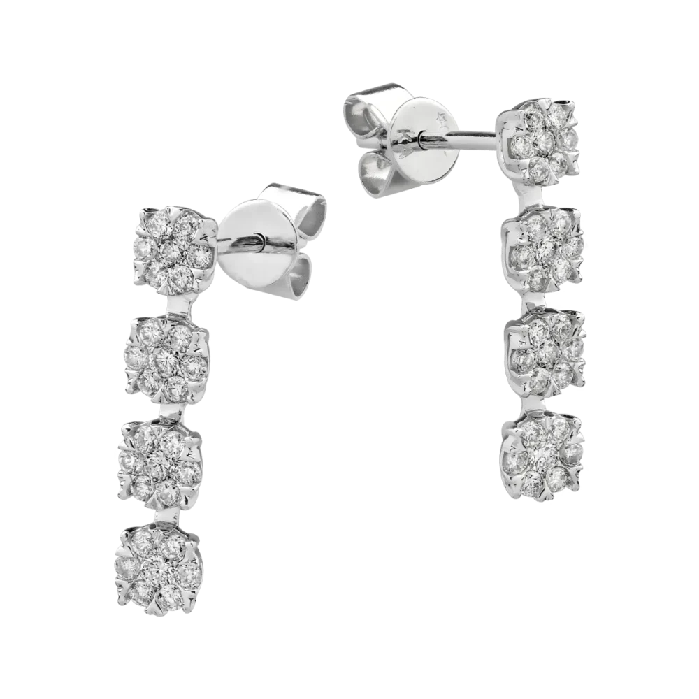 Cercei din aur alb cu diamante de 0.5ct