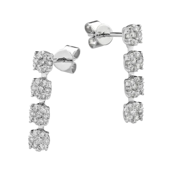 Cercei din aur alb cu diamante de 0.5ct