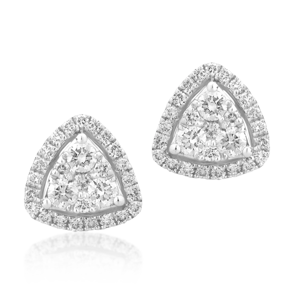 Cercei din aur alb cu diamante de 0.63ct - imagine 2