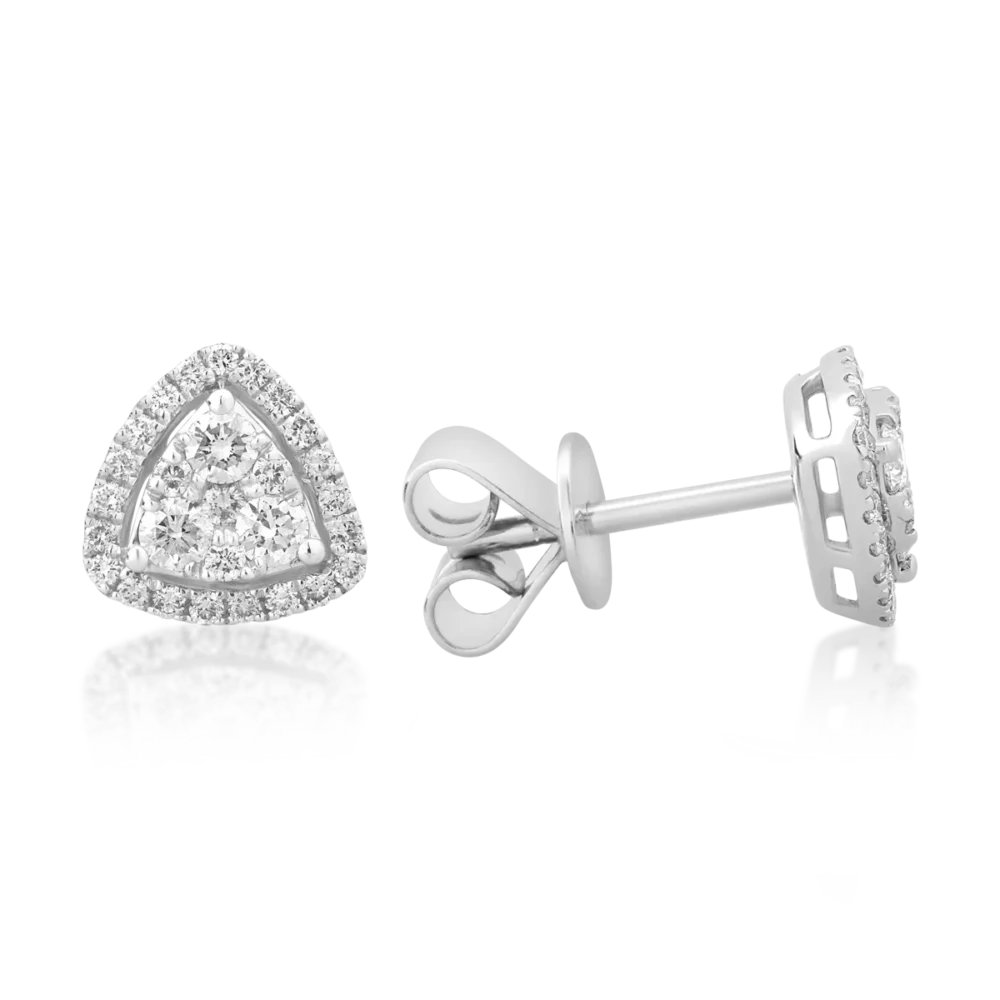 Cercei din aur alb cu diamante de 0.63ct - imagine 3