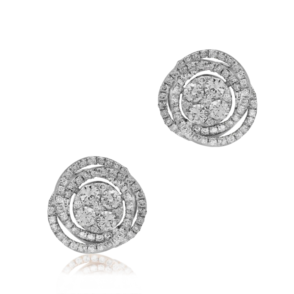 Cercei din aur alb cu diamante de 0.64ct - imagine 2