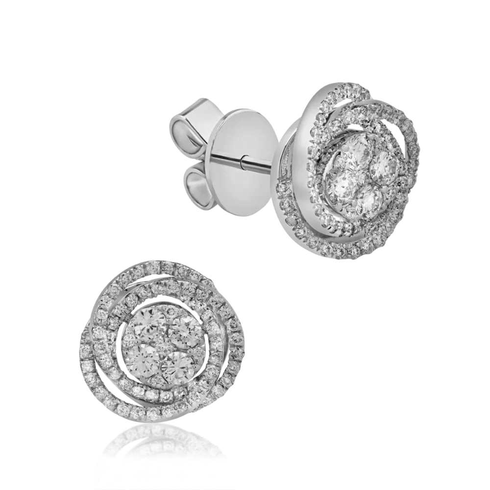 Cercei din aur alb cu diamante de 0.64ct