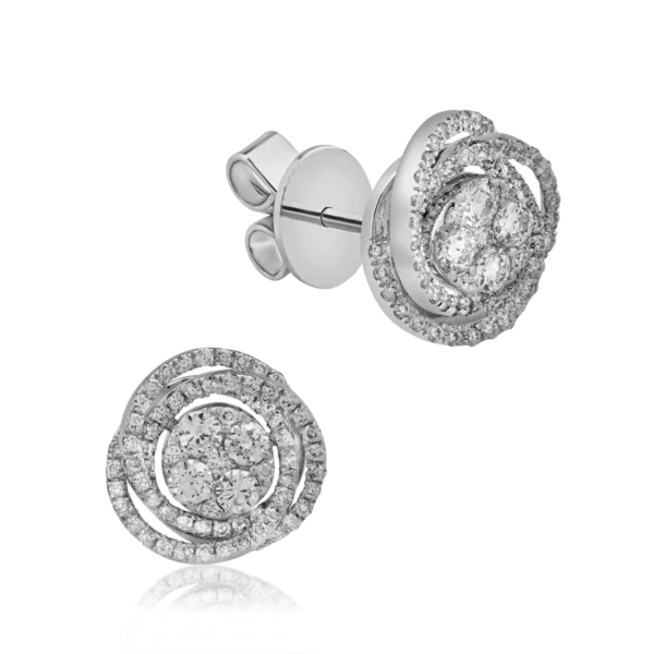 Cercei din aur alb cu diamante de 0.64ct
