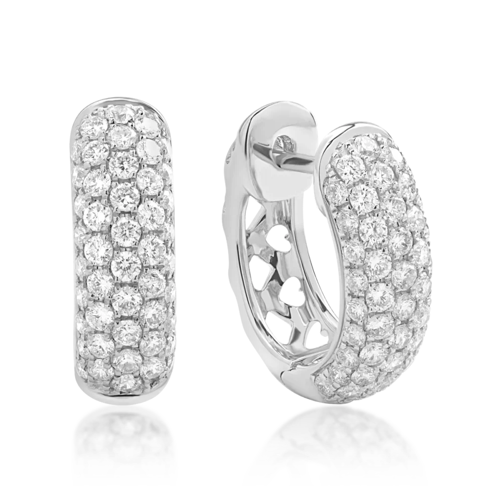 Cercei din aur alb cu diamante de 0.74ct