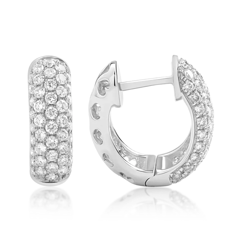 Cercei din aur alb cu diamante de 0.74ct - imagine 3