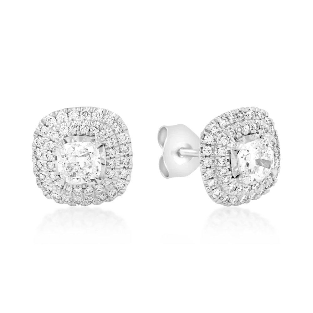 Cercei din aur alb cu diamante de 1.09ct