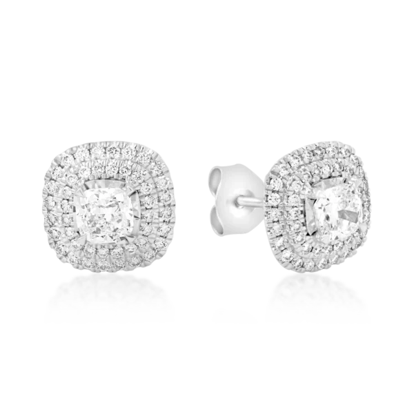 Cercei din aur alb cu diamante de 1.09ct