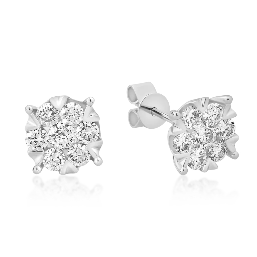Cercei din aur alb cu diamante de 1ct