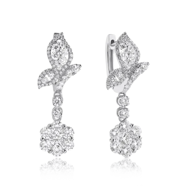 Cercei din aur alb cu diamante de 2.03ct